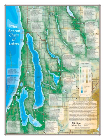 Antrim Chain of Lakes | Michigan Maps