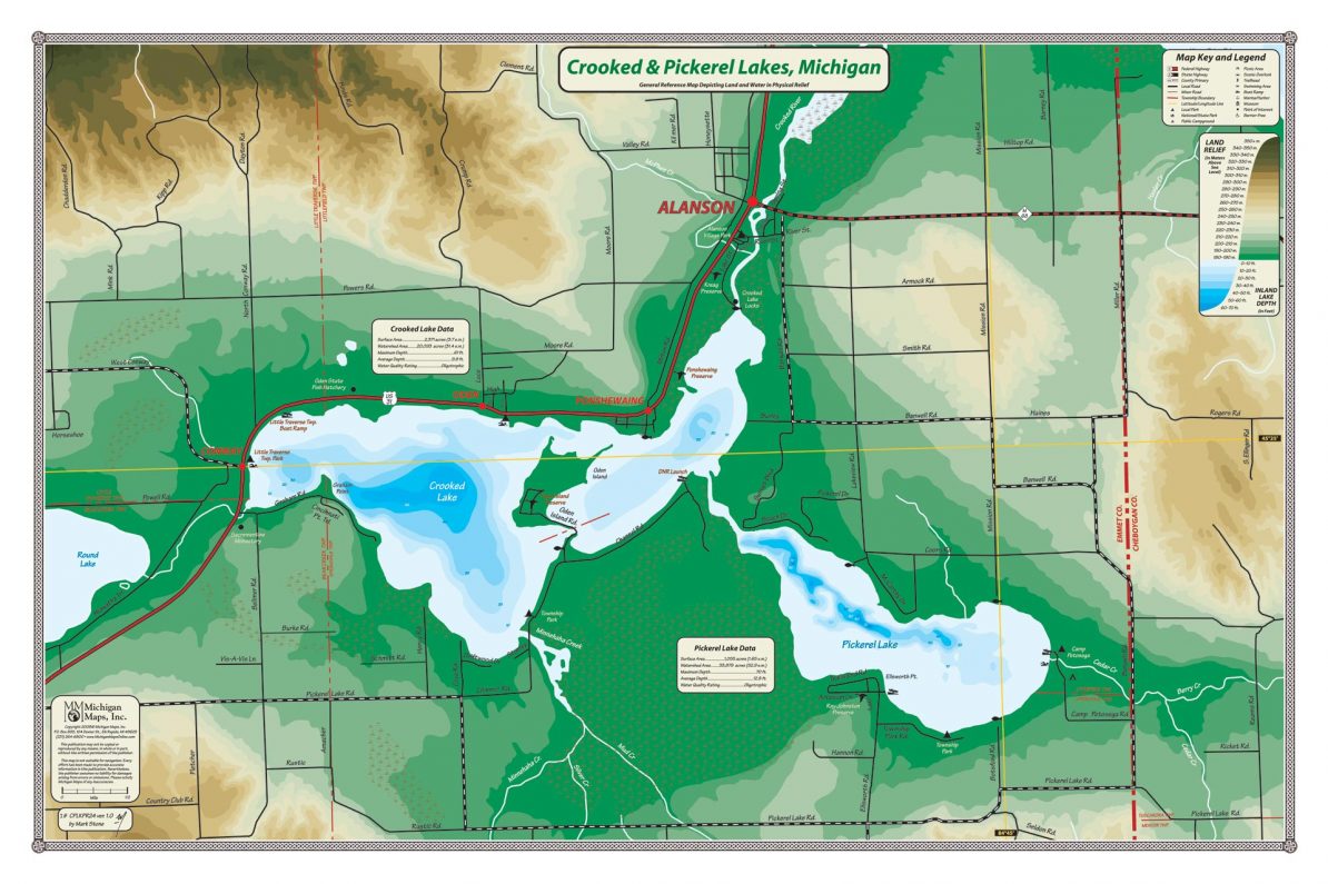 Lake & River Wall Maps | Michigan Maps